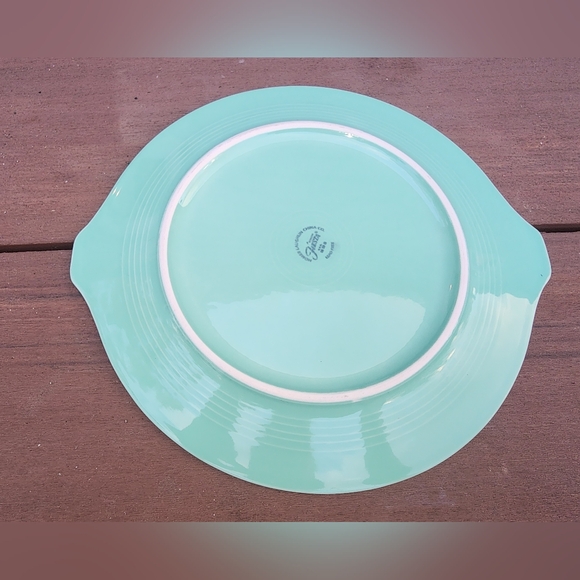 Fiesta Tab Handled Cake Plate, Seamist *** - Picture 2 of 5
